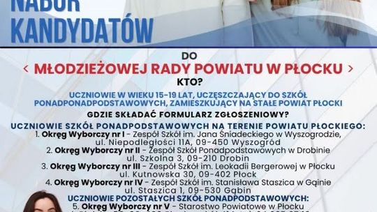 Masz od 15 do 19 lat? Możesz mieć wpływ na sprawy młodych w powiecie płockim