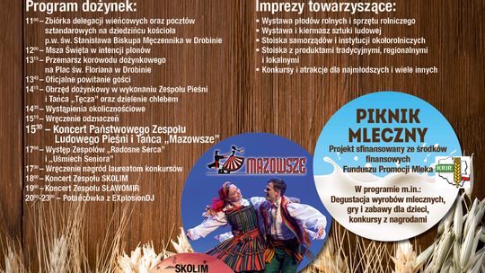 W tę niedzielę w Gminie Drobin odbędą się Dożynki Powiatowe. Zobacz, co będzie się działo!