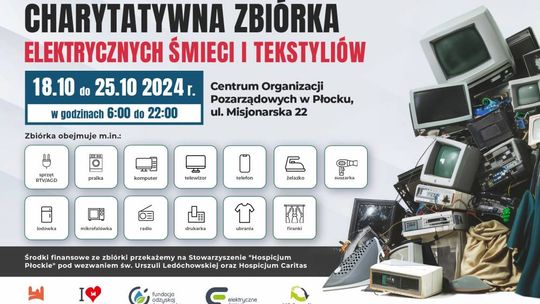 Zbiórka elektroodpadów i tekstyliów na rzecz płockich hospicjów