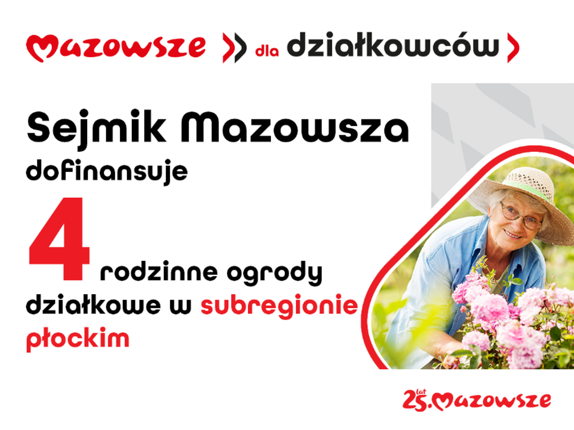 4 ogrody działkowe z subregionu płockiego ze wsparciem sejmiku