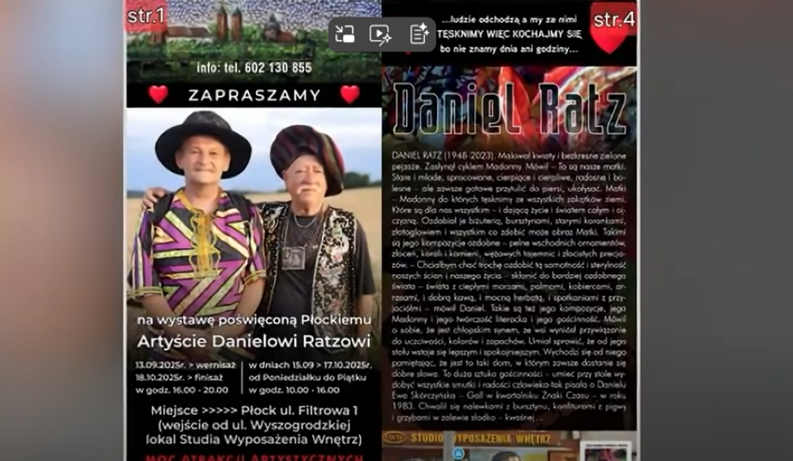 Hołd dla artysty. Wernisaż prac Daniela Ratza w Płocku