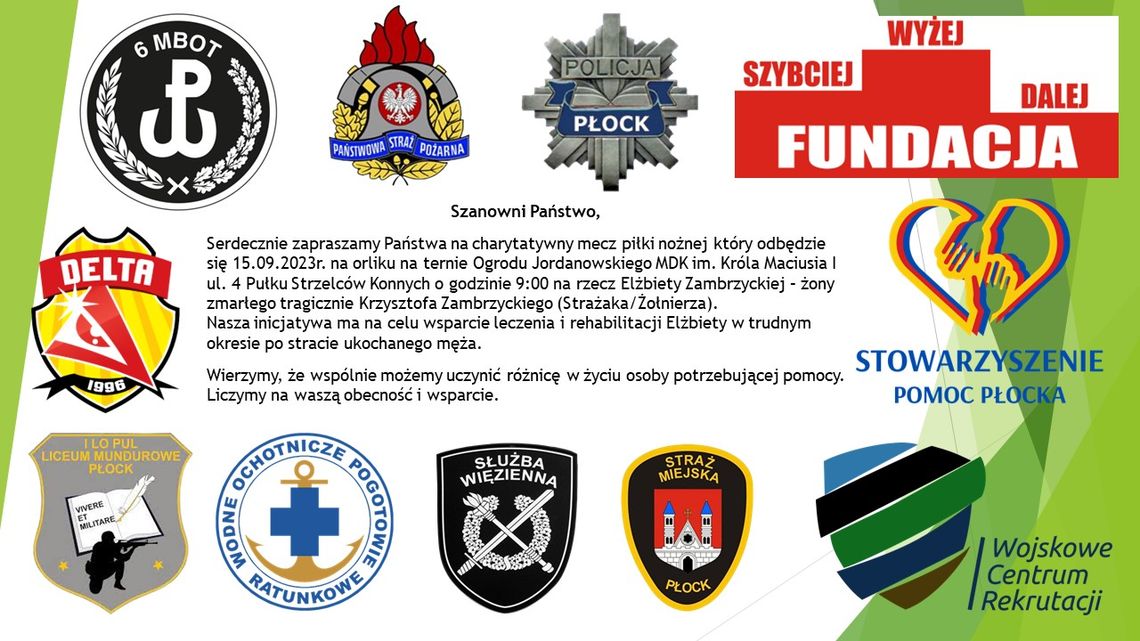 Mecz charytatywny służb mundurowych