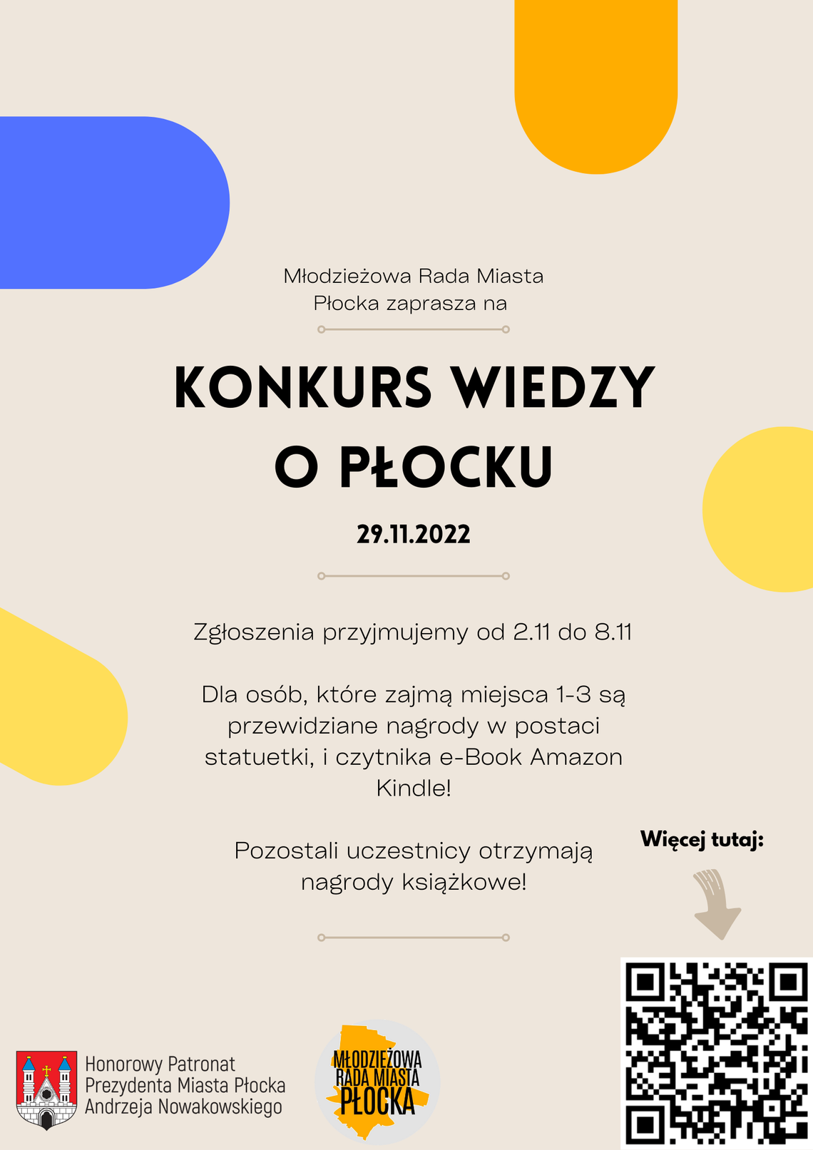 Młodzieżowa Rada Miasta Płocka organizuje Konkurs Wiedzy o Płocku pod patronatem Prezydenta