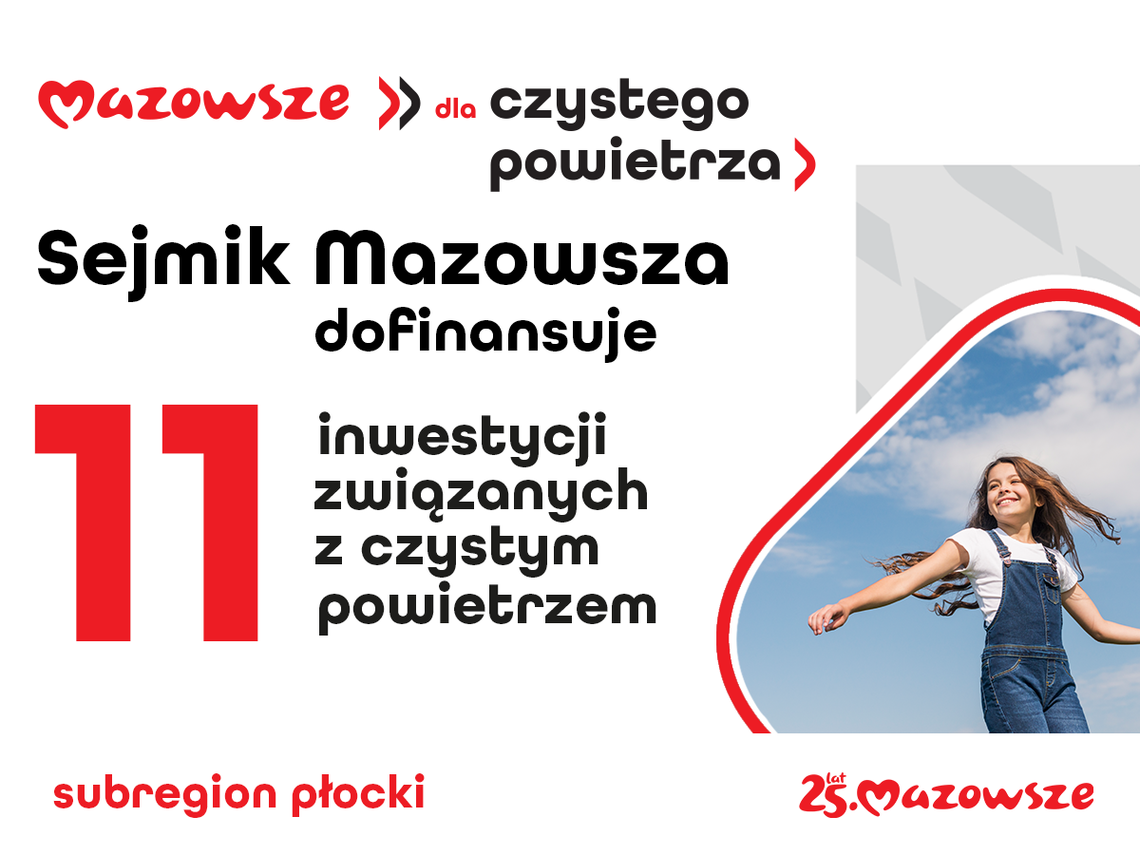Sejmik Mazowsza dla czystego powietrza. 11 projektów z regionu płockiego dofinansowanych!