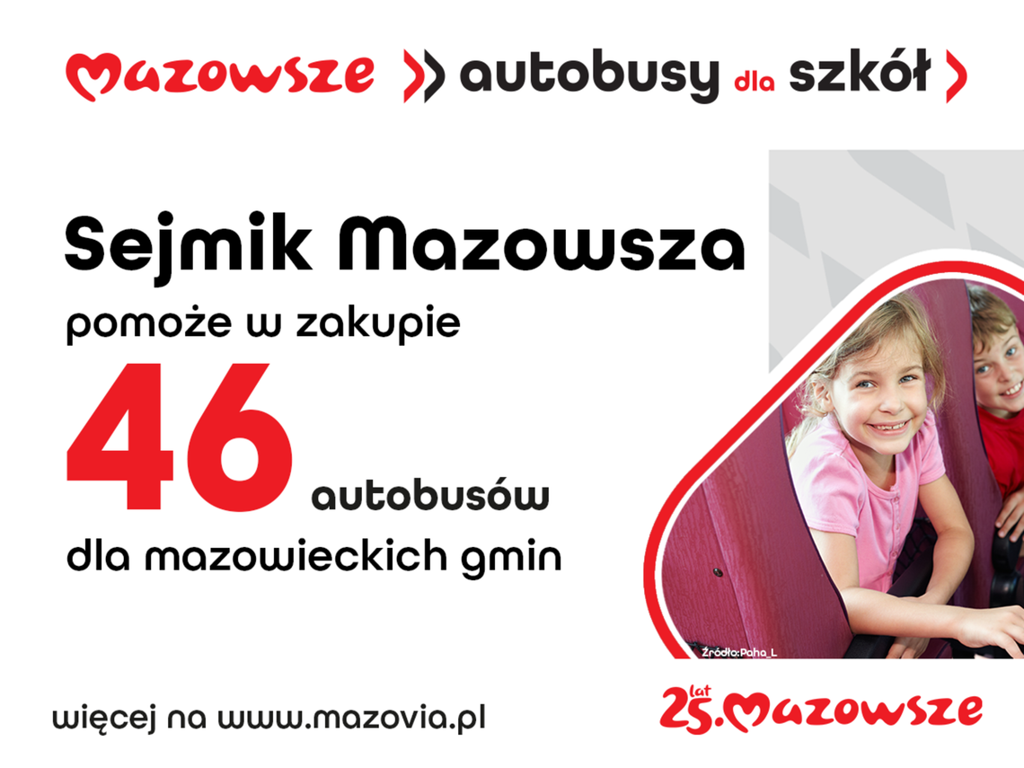 Sejmik Mazowsza pomoże w zakupie autobusów szkolnych