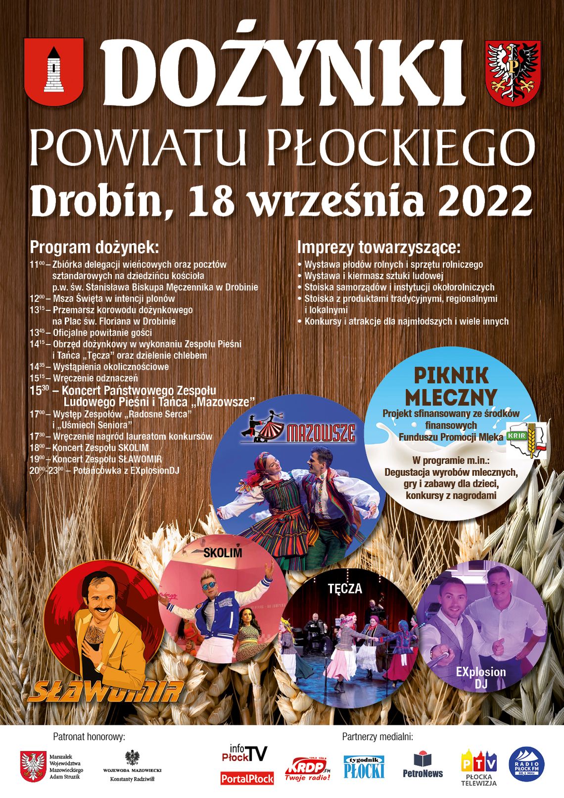 W tę niedzielę w Gminie Drobin odbędą się Dożynki Powiatowe. Zobacz, co będzie się działo!