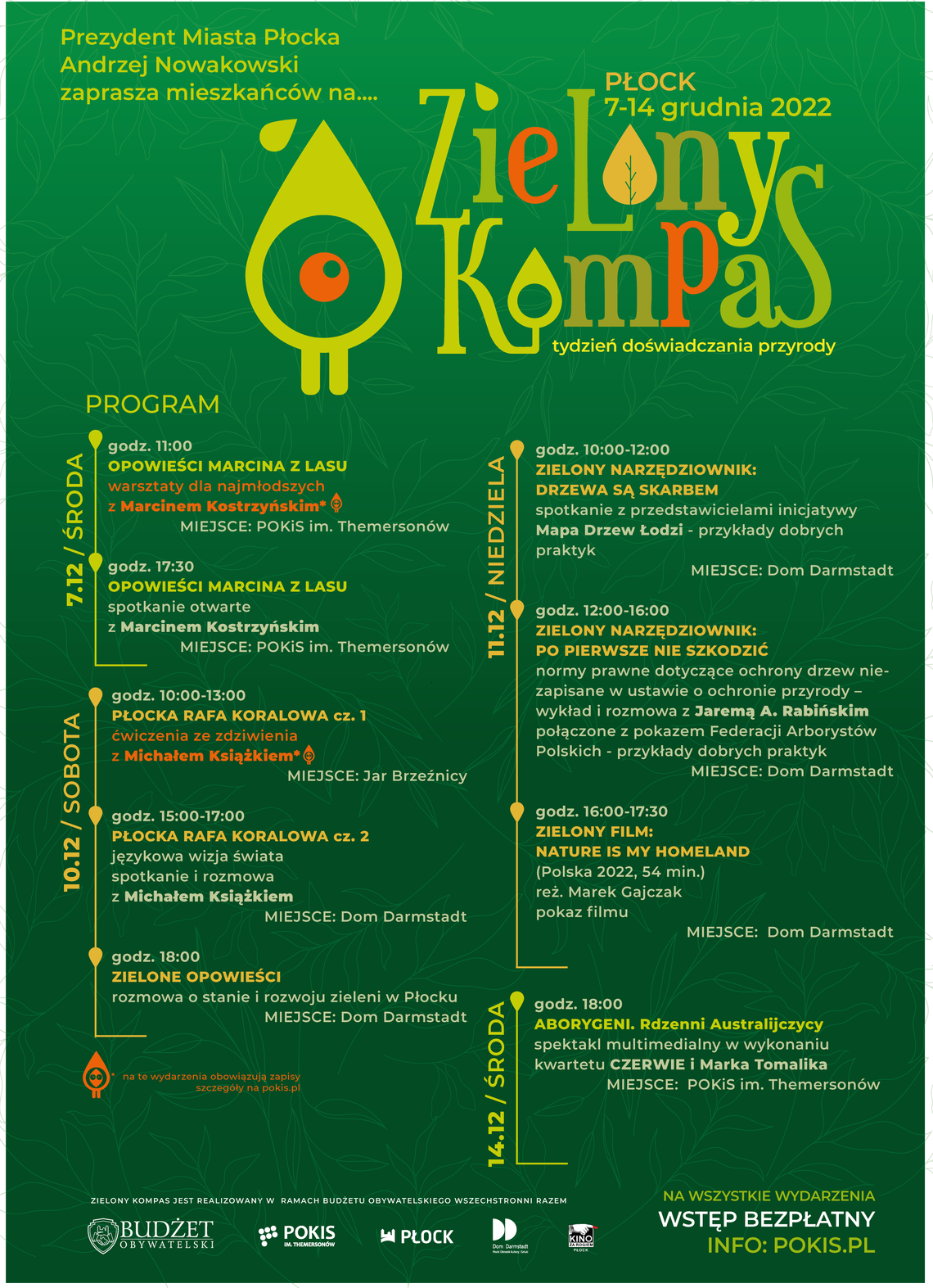 ZIELONY KOMPAS to cykl wydarzeń związany z praktyczną stroną ochrony miejskiej przyrod. Sprawdź program!