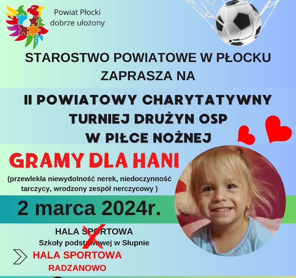 Zmiana miejsca II Powiatowego Charytatywnego Turnieju Drużyn OSP w piłce nożnej